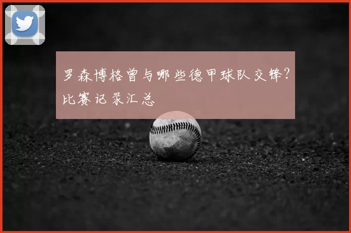 罗森博格曾与哪些德甲球队交锋？比赛记录汇总