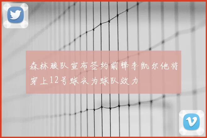 森林狼队宣布签约前锋李凯尔他将穿上12号球衣为球队效力